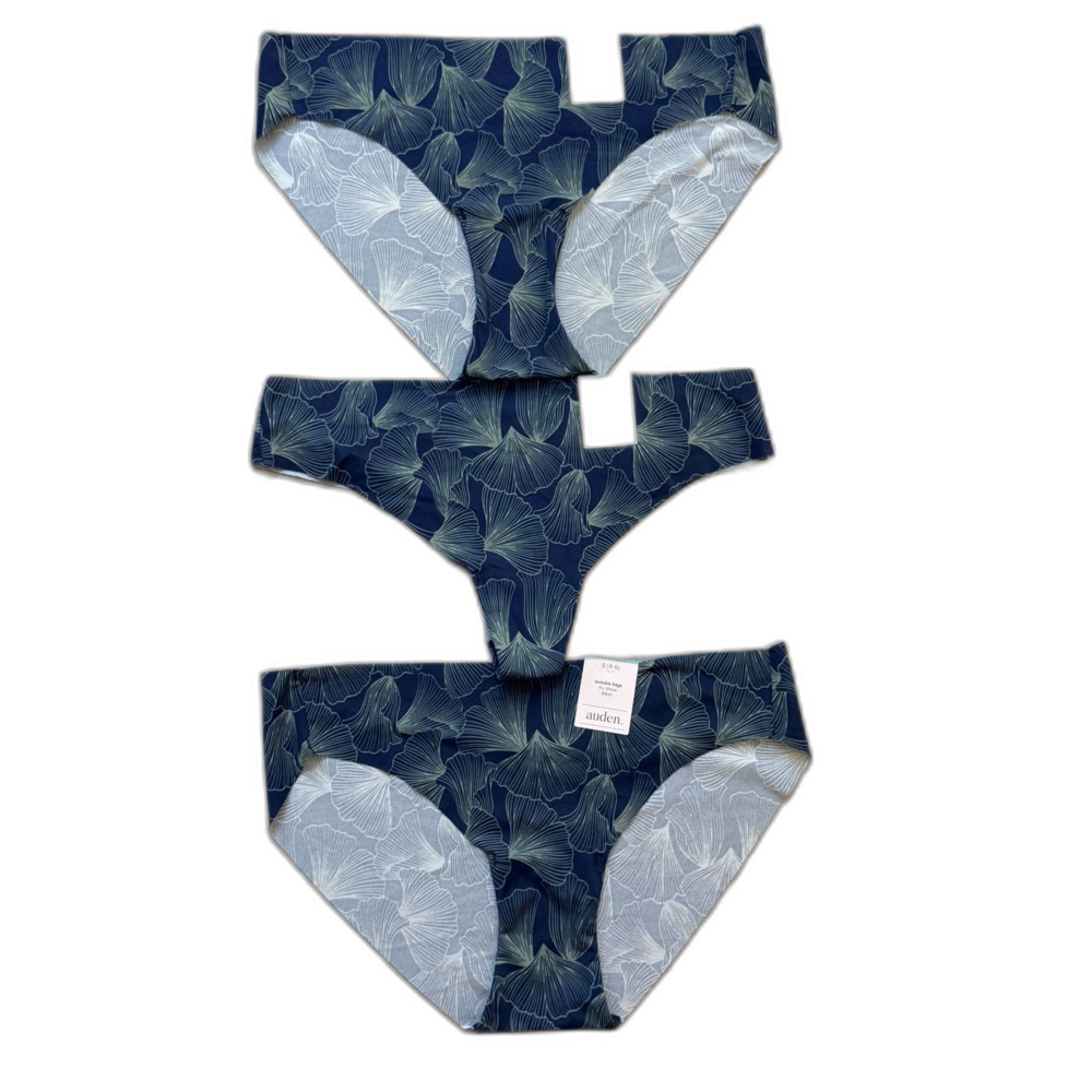 Auden Invisible Edge No-Show Bikini and Thong Underwear 3 pcs Set, Size Small